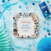 ブルーロデオウェスタンカウボーイベビーシャワー ペーパープレート (パーティー)