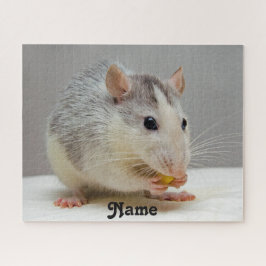 ブルーロパーソナライズされたアンハスキーペットラット ジグソーパズル