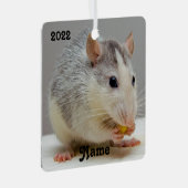 ブルーロパーソナライズされたアンペットラットセラミックオーナメント メタルオーナメント (正面右)