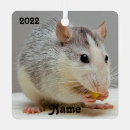 ブルーロパーソナライズされたアンペットラットセラミックオーナメント メタルオーナメント