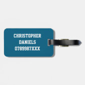 ブルーロパーソナライズされたンウルフ荷物タグ ラゲッジタグ (裏面横)