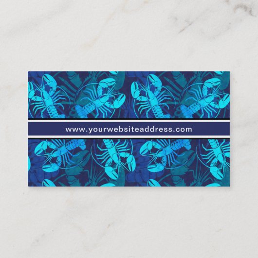 ブルーロブスターシーフードレストランまたはコースタルリゾート 名刺 (裏面)