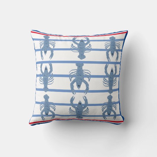 ブルーロブスタージンジャージャースジャストライプーズ クッション (裏面)