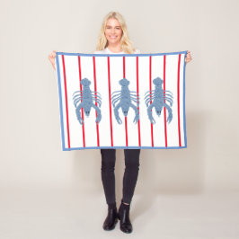 ブルーロブスタージンジャージャースジャーベビー小さな毛布 フリースブランケット