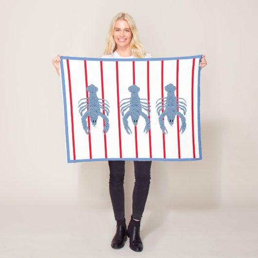 ブルーロブスタージンジャージャースジャーベビー小さな毛布 フリースブランケット (インサイチュ)