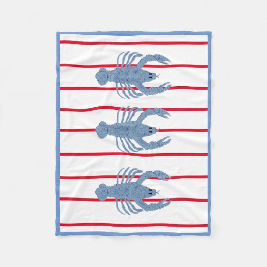 ブルーロブスタージンジャージャースジャーベビー小さな毛布 フリースブランケット (正面)