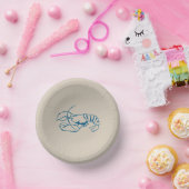 ブルーロブスターラインスケッチオンサンディビーチタンカラー ペーパーボウル (パーティー)