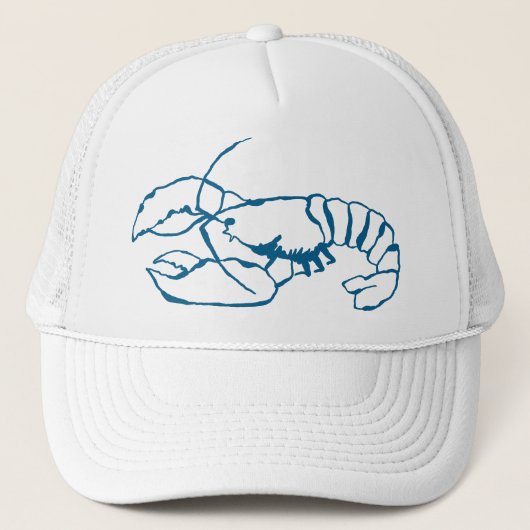 ブルーロブスター海シンプル動物スケッチ芸術 キャップ (正面)