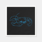 ブルーロブスター海シンプル動物スケッチ芸術 スタンダードカクテルナプキン (正面)