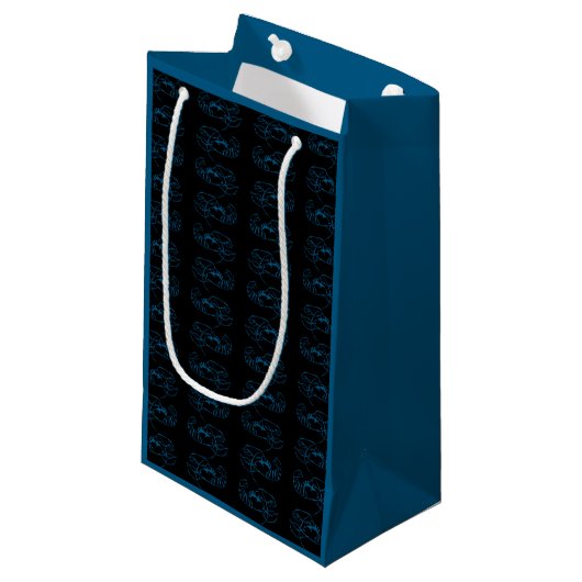 ブルーロブスター海シンプル動物スケッチ芸術 スモールペーパーバッグ (正面アングル)