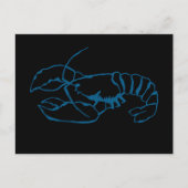 ブルーロブスター海シンプル動物スケッチ芸術 ポストカード (正面)