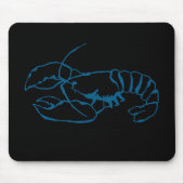 ブルーロブスター海シンプル動物スケッチ芸術 マウスパッド (正面)