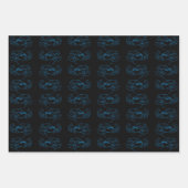 ブルーロブスター海シンプル動物スケッチ芸術 ラッピングペーパーシート (正面2)