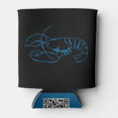 ブルーロブスター海シンプル動物スケッチ芸術 缶クーラー (正面)