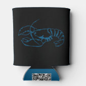 ブルーロブスター海シンプル動物スケッチ芸術 缶クーラー (裏面)