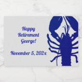 ブルーロブスター結婚退職願い リキュールボトルラベル (シングルラベル)