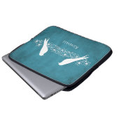 ブルーロベバードフローラつる植物ラップトップスリーブ ラップトップスリーブ (正面下部)