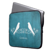 ブルーロベバードフローラつる植物ラップトップスリーブ ラップトップスリーブ (正面左)