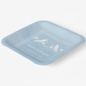 ブルーロベバード結婚フローラ紙プレート ペーパープレート (傾斜あり)