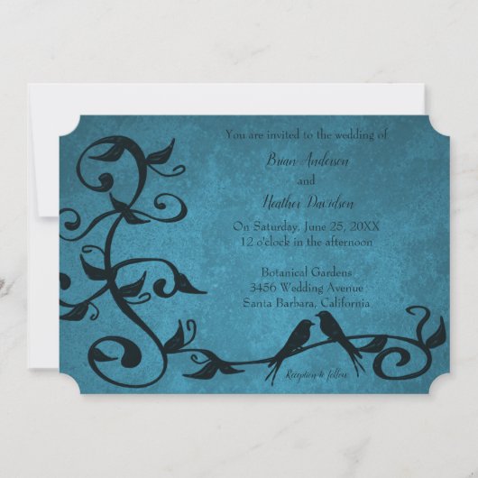 ブルーロベバード結婚式招待状 招待状 (正面)