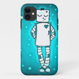 ブルーロボットガールiPhoneケース iPhone 11 ケース