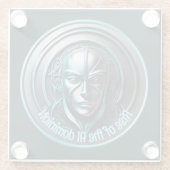 ブルーロボットマスク – AI dominioNの台頭 ガラスコースター (裏面)