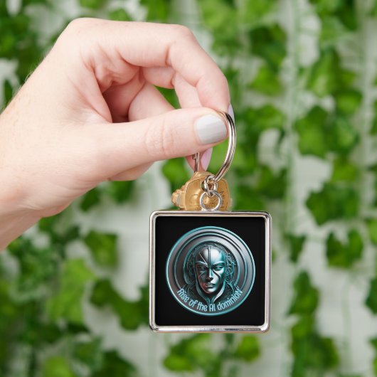 ブルーロボットマスク – AI dominioNの台頭 キーホルダー (手)