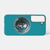 ブルーロボットマスク – AI dominioNの台頭 Samsung Galaxyケース (裏面横)