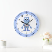 ブルーロボット ラージ壁時計 (ホーム)