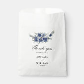 ブルーロマンチックエレガントフローラ結婚式の引き出物バッグ フェイバーバッグ (正面)
