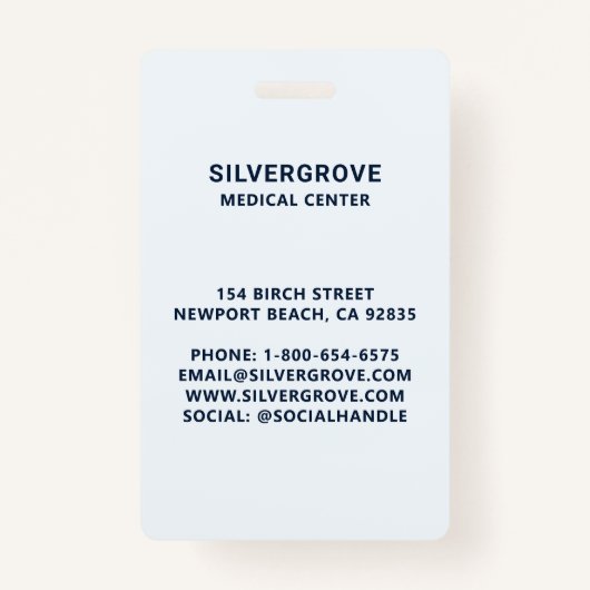 ブルーロモダンゴクリニック病院フォトナースID バッジ (裏面)