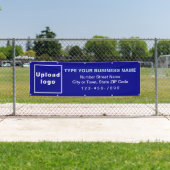 ブルーロングバナーのビジネスブランド 横断幕 (インサイチュ)