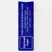 ブルーロングバナーのビジネスブランド 横断幕 (縦)