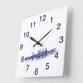 ブルーローイングローワーズクルーズチームウォータースポーツ スクエア壁時計 (傾斜)