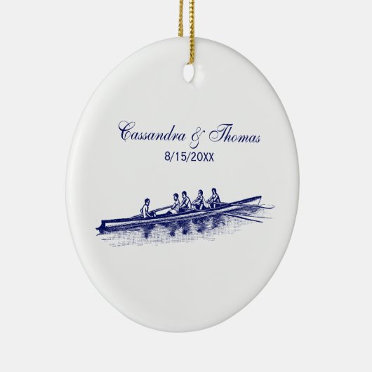 ブルーローイングローワーズクルーズチームウォータースポーツ セラミックオーナメント (右)