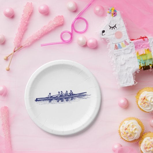 ブルーローイングローワーズクルーズチームウォータースポーツ ペーパープレート (パーティー)