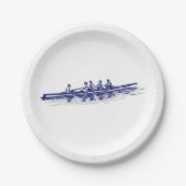 ブルーローイングローワーズクルーズチームウォータースポーツ ペーパープレート (正面)