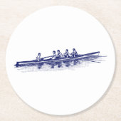 ブルーローイングローワーズクルーズチームウォータースポーツ ラウンドペーパーコースター (正面)