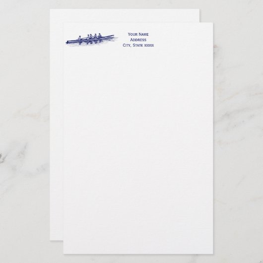 ブルーローイングローワーズクルーズチームウォータースポーツ 便箋 (正面/裏面)