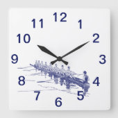 ブルーローイングローワーズクルーズチームウォータースポーツ#3 スクエア壁時計 (正面)