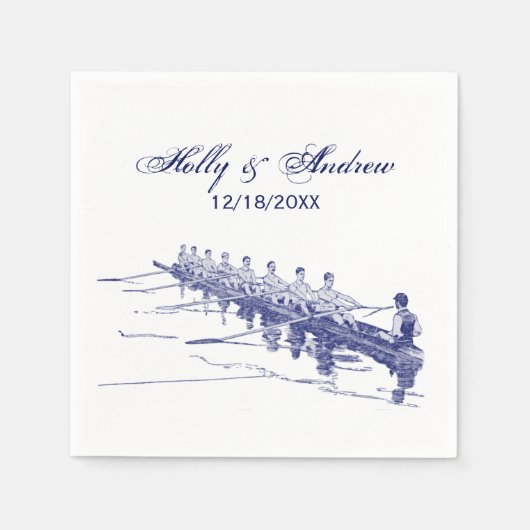 ブルーローイングローワーズクルーズチームウォータースポーツ#3 スタンダードカクテルナプキン (正面)