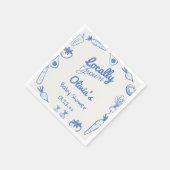 ブルーローカル描で栽培された野菜男の赤ちゃんシャワー スタンダードカクテルナプキン (角)