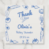 ブルーローカル描で栽培された野菜男の赤ちゃんシャワー フェイバータグ (正面)