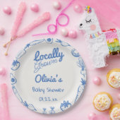 ブルーローカル描で栽培された野菜男の赤ちゃんシャワー ペーパープレート (パーティー)