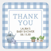 ブルーローカル栽培農家市場ベビーシャワー スクエアシール (正面)