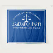 ブルーロースクール卒業パーティー写真ブース タペストリー (正面(横))