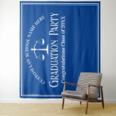 ブルーロースクール卒業パーティー写真ブース タペストリー (インサイチュ)