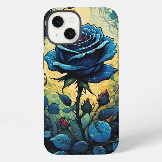 ブルーローズのつる１ iPhoneケース (裏面)