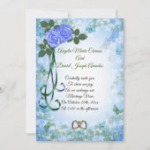 ブルーローズのエレガントな春のウェディング招待状 招待状 (正面)