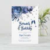 ブルーローズのブランチ＆バブル ブライズシャワー招待状 招待状 (スタンド正面)